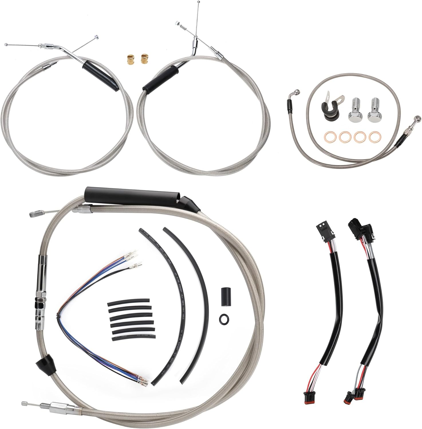 MoKitDora Sportster Handlebar Extended Cable Kit Brake Line