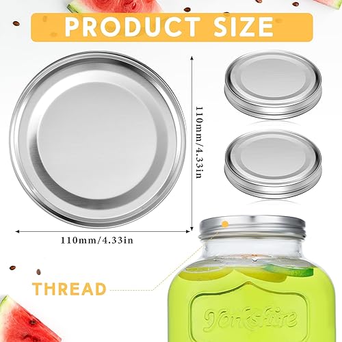 Miniatura 8 de 2 tapas de acero inoxidable 304 para frascos de repuesto, a prueba de óxido, a prueba de fugas, tapas de metal herméticas y reutilizables para