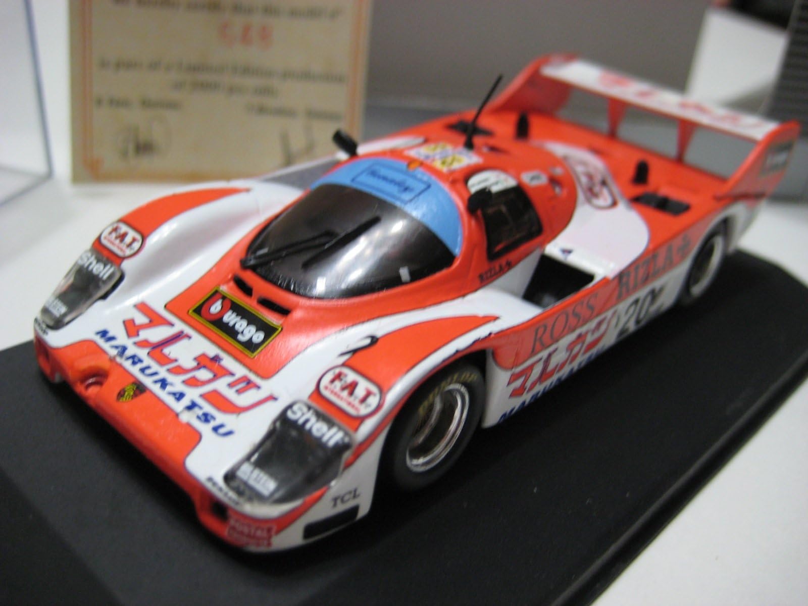 Quartzo Porsche 962C (Rizla) Le Mans 1990 Diecast 1:43 (China) Fluorescent Orange/White Nib