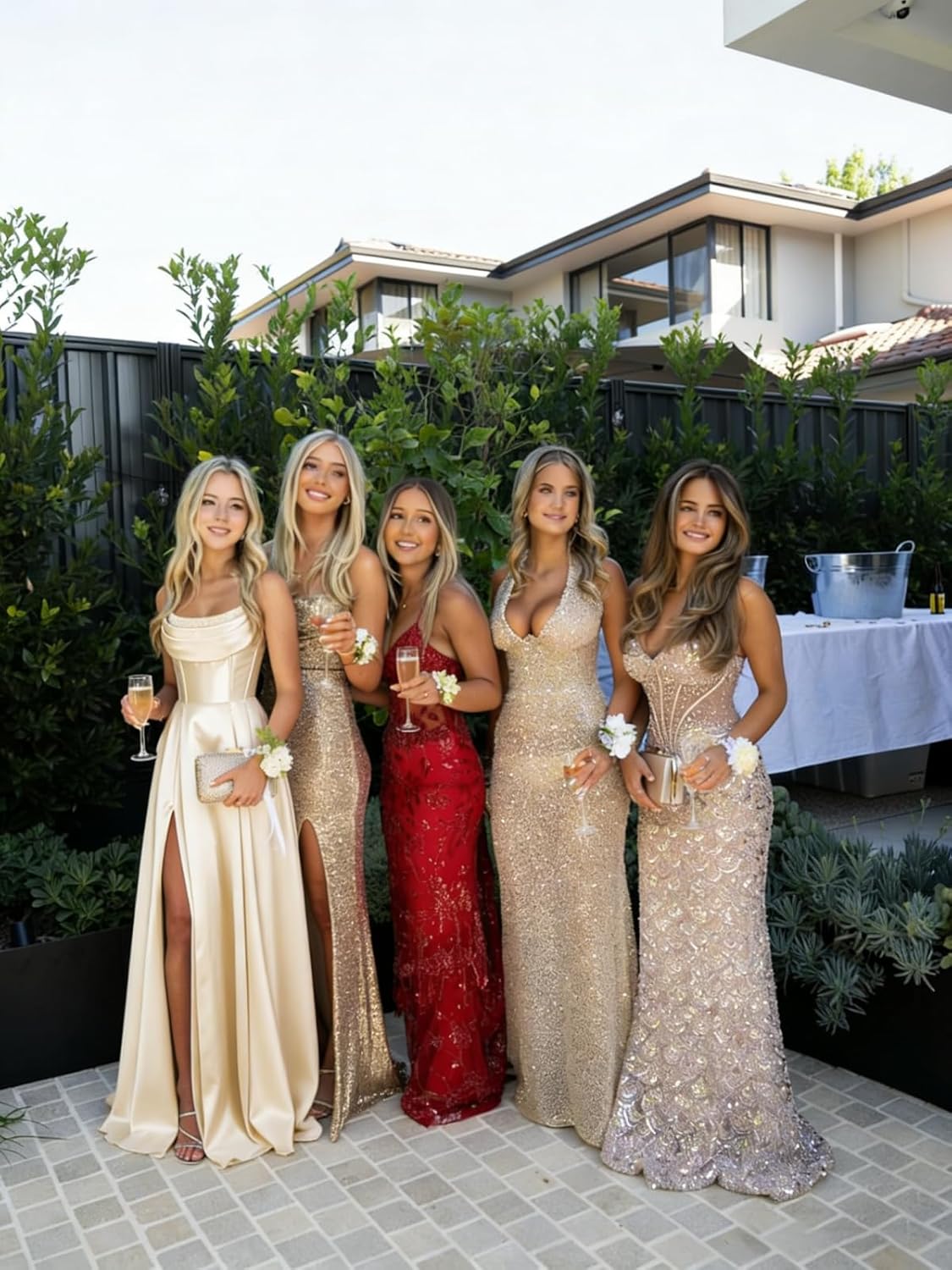 Jicht Satin Prom Dresses for Women with Pockets A-Line Cowl Neck Evening Gown Formal with Slit JAC18