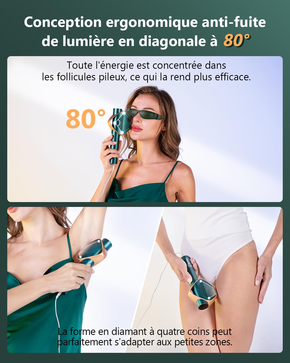 21J Épilateur Lumière Pulsée Avec Technologie Flash Rapide IGBT 0.8s, Infinite Scintillement 600-1200NM Lumière Pulsée Épilateur Féminin, 3 Modes Uniques Épilateur Laser Visage, Bikini, Corps