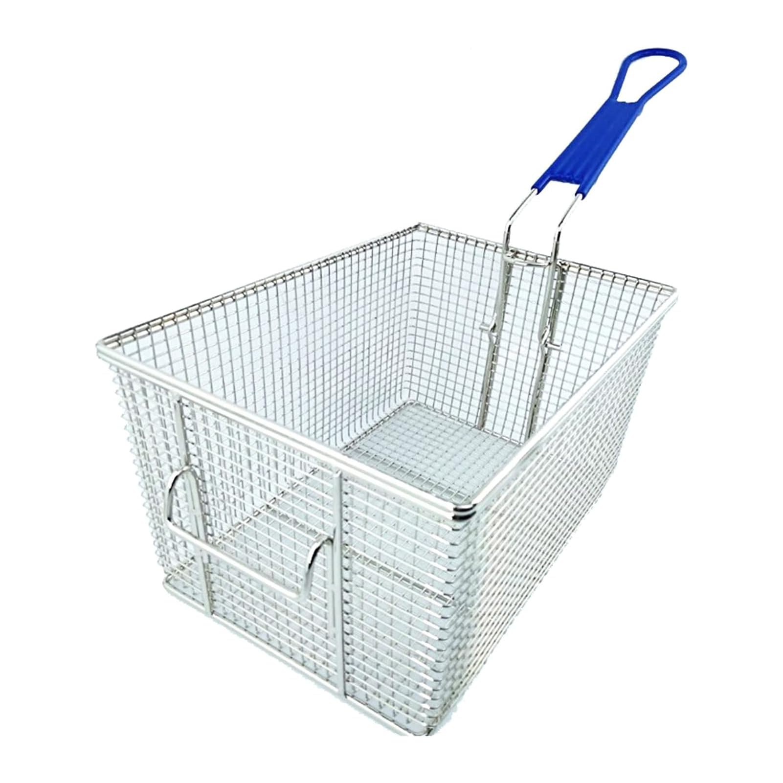 Cesta para freidora de acero inoxidable para cocina a gas y eléctrica, calidad comercial, ideal para uso en restaurantes.