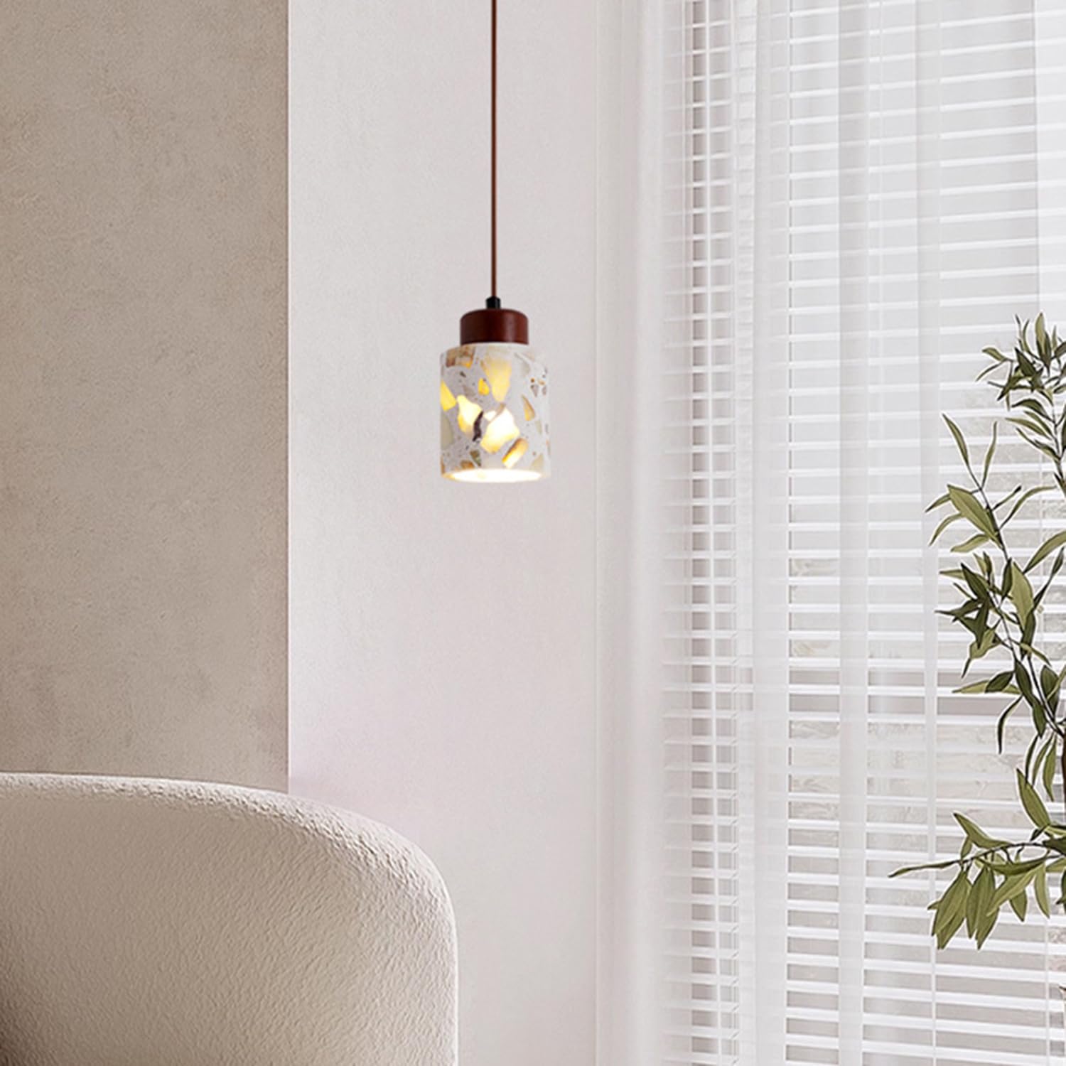 Lampada A Sospensione Traslucida Da 5,9 Pollici Per Sala Da Pranzo.