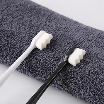Selene Nano Toothbrush Nanobrush Ultra Soft Micro Nano Toothbrush with 15,000 Bristles – Gentle, for Sensitive Teeth and Gums Deep Clean Between Teeth and Along The Gumline (4 Black + 4 White)