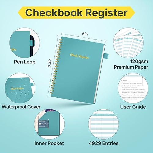 Miniatura 5 de Regolden-Book Libro contable de cheques de gastos, cuaderno de registro de cheques para contabilidad de pequeñas empresas, libro contable con