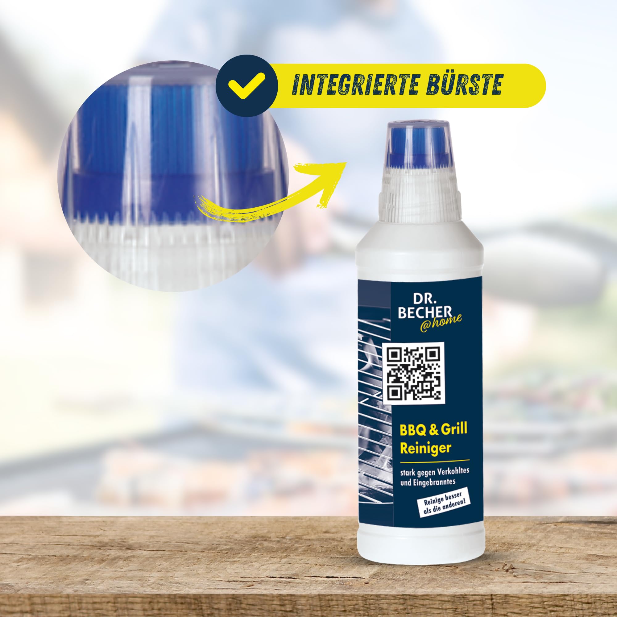 DR.BECHER @home Vorteilspack BBQ & Grill Reiniger Gel - Entfernt eingebrannte Verkrustungen zuverlässig und selbsttätig - Ideal für Edelstahlbleche, Grillroste und feuerfestes Glas 8x 500ml