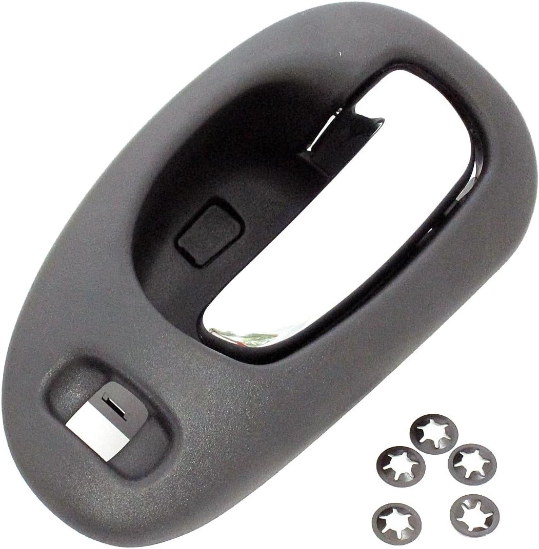 Dorman 82091 Front Passenger Side Interior Door Handle Compatible with Select Chrysler Models, Chrome Lever; Carbon Fiber Housing