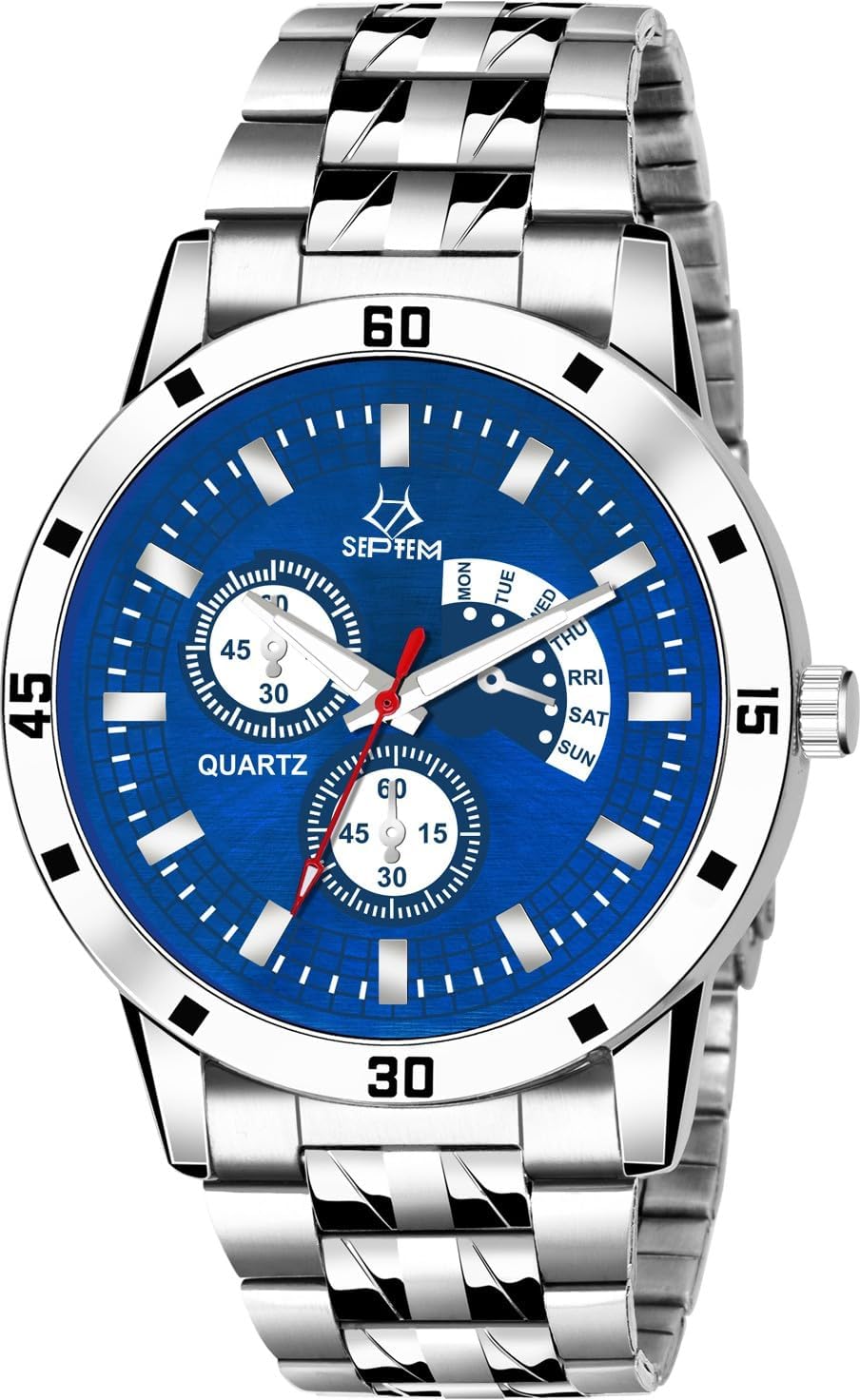 Septem 43-Mate Blue Shined Casual Boys Designer Analog Wrist Watch for Men (B0CRB7JY21) Amazon Price History, Amazon Price Tracker