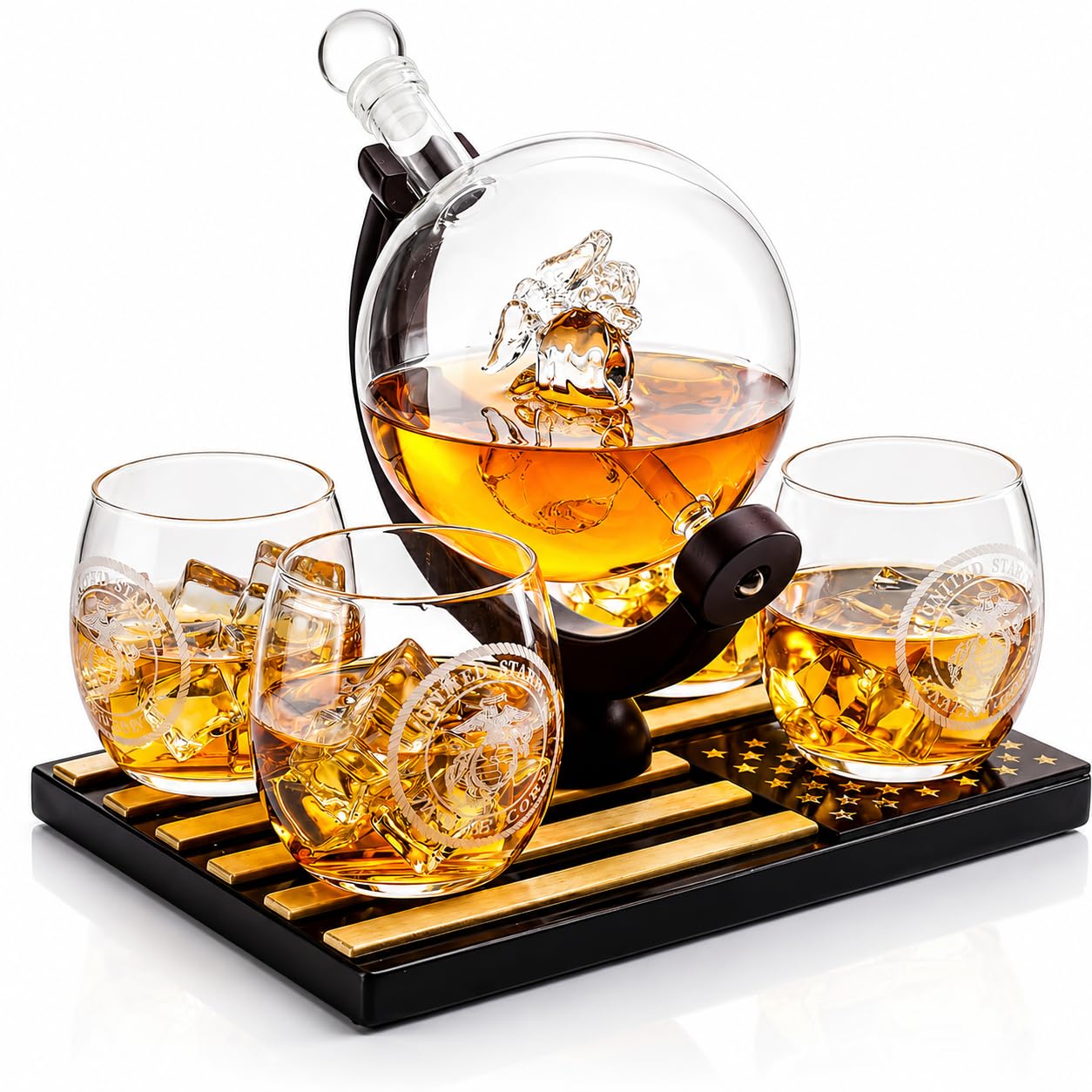 The Wine Savant Carafe à décanter avec 4 verres à whisky 1000 ml