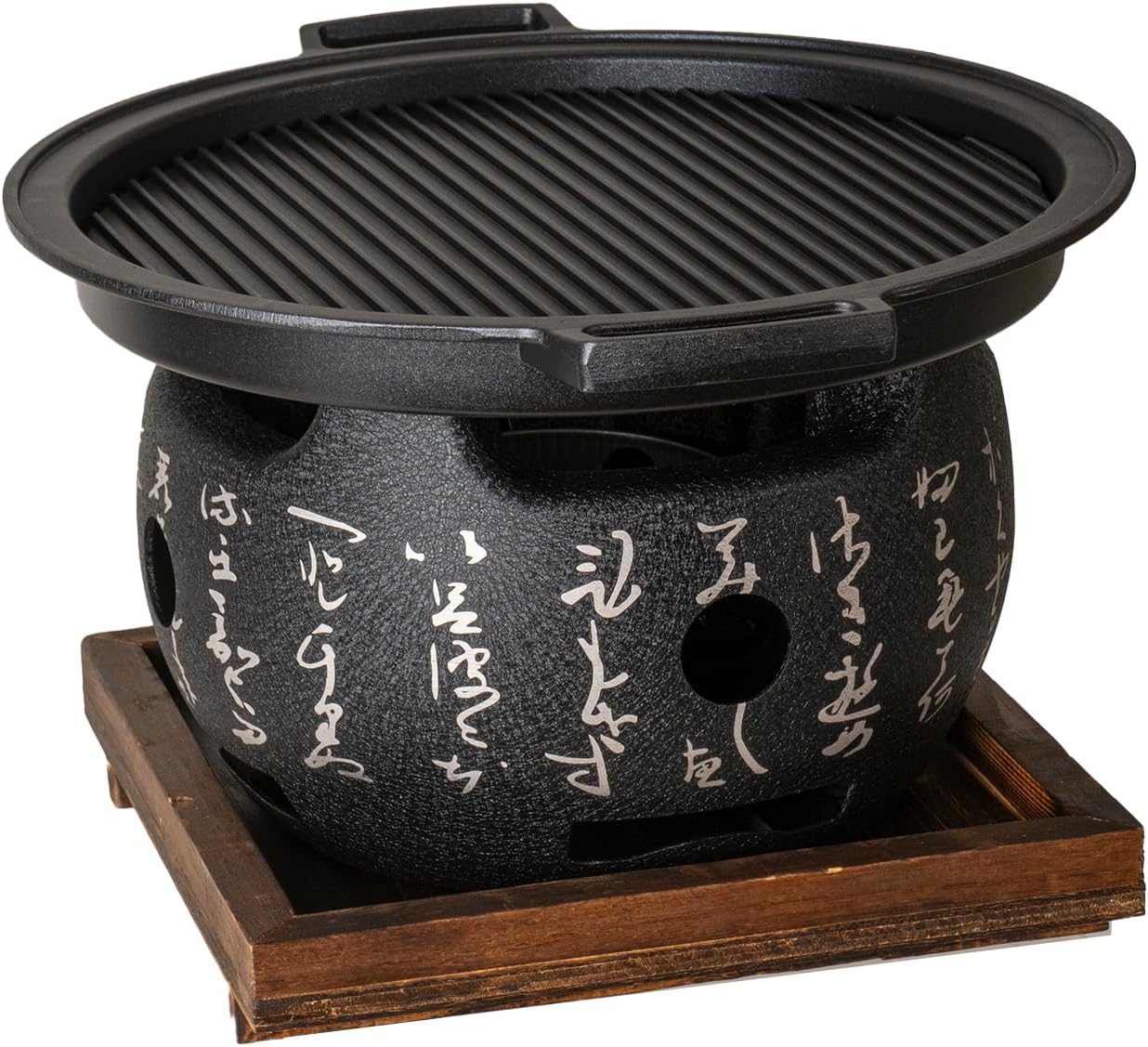 Japanese Yakitori Konro Grill Tabletop Round BBQ Grill Charcoal Stove Portable Camping Grill 8 inch Diameter Aluminum Alloy (Comal Burner Top)