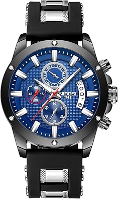 NIBOSI Watches for Men Waterproof Chronograph Mens Watches Analog Quartz Big Face Classic Stylish Fashion Casual Designer Luminous Waterproof Business Work Wrist Watch Elegant Gift for Men