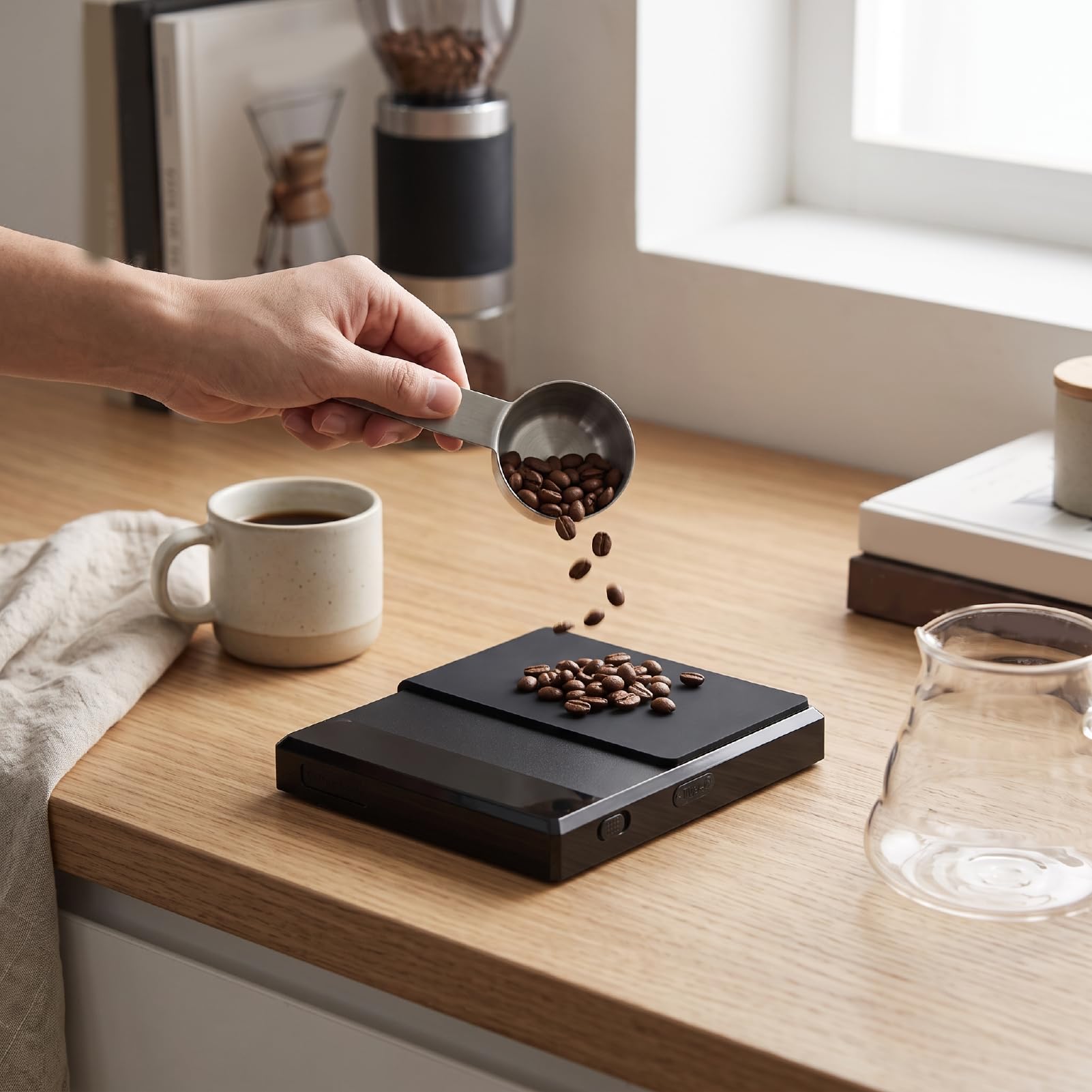 Luocute Balance à café avec Minuteur, Précision 0,1 G pour Expresso