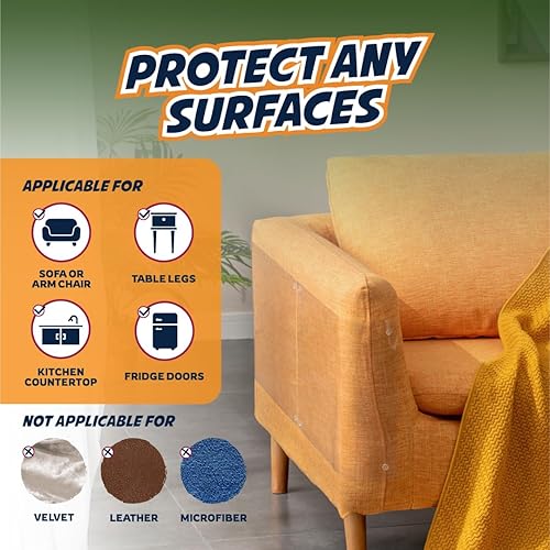 Miniatura 6 de 18 paquetes de hojas protectoras para muebles contra arañazos de gatos  Protector transparente para sofá y sofá contra las garras de los gatos