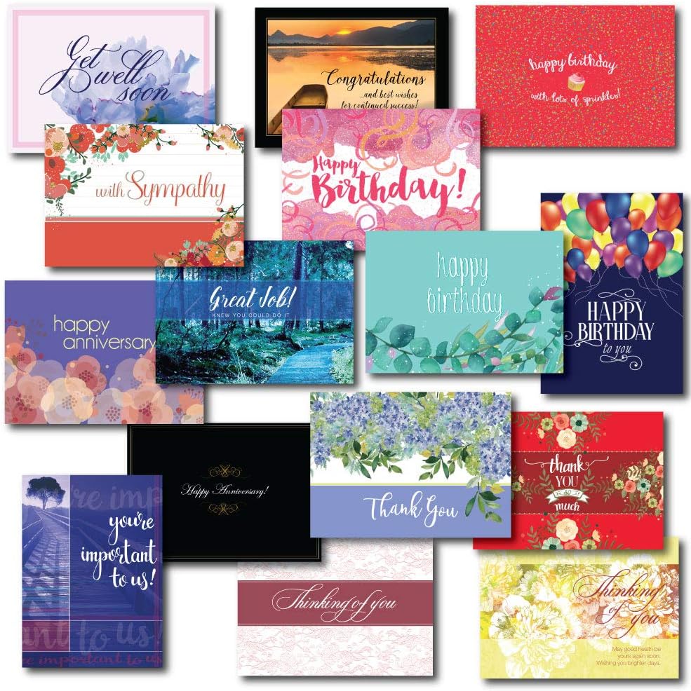 ZilloMart All-Occasion Greeting Card Assortment, 5 x 7-Inch, Box Set of 30 Cards and Envelopes