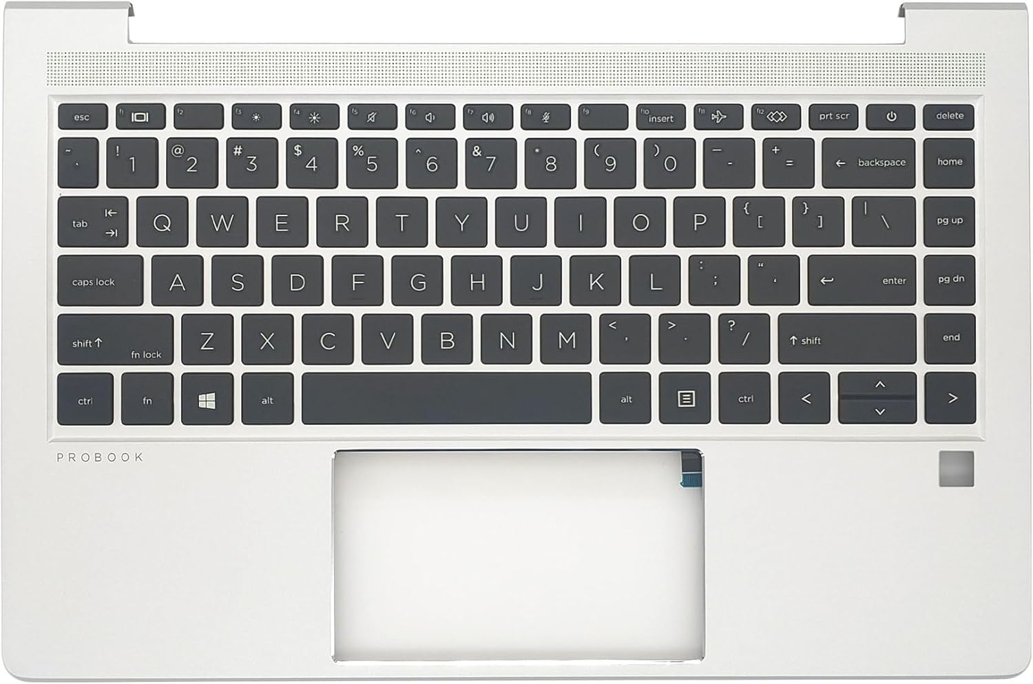 Replacement Upper Case Palmrest for HP Probook 440 G10 Series Laptop with Backlit Keyboard Assembly US Layout Top Cover N42405-001 Silver