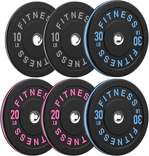 Miniatura 135 de 2 Inch Bumper Plates，10-500lbs，Barbell Rubber Olympic Weight Plates Set for Home Gym, Strength Training & Weight Lifting, Multiple Options