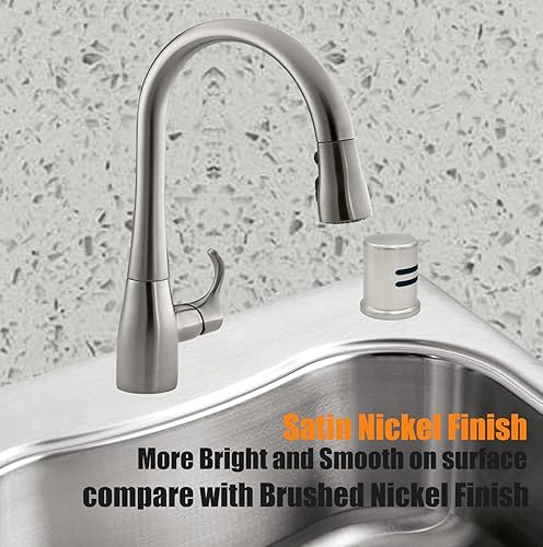 Miniatura 2 de Solo funda de níquel satinado para lavavajillas, con faldón, repuesto para lavavajillas, latón macizo, acabado de níquel satinado