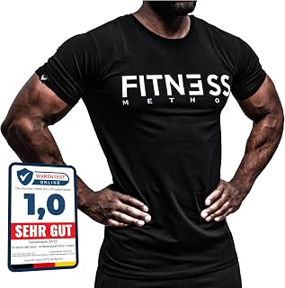 men's sports T-shirt, comfortable & high quality round neck & fitted slim-fit T-Shi…