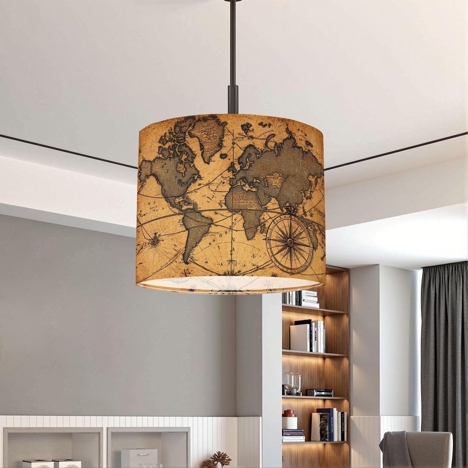 Lampshades Lamp Shades 1 Pack old map world Light Shade for Table Lamps Floor Lamps Drum Lamp Shades Lampshade Replacement