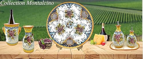 Miniatura 5 de CERAMICHE D'ARTE PARRINI- Italian Ceramic Butter Dish Hand Painted Decorated Grape Made in ITALY Tuscan Art Pottery