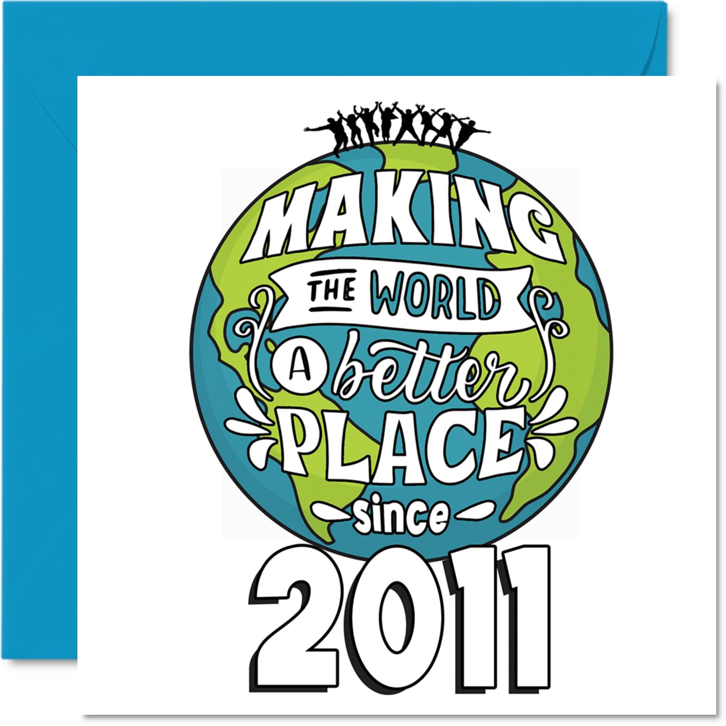15th Birthday Card for Girls Boys - Making the World a Better Place - Happy 15 Birthday Cards for Niece Son Grandson Cousin Daughter Nephew, 145mm Bday Greeting Cards
