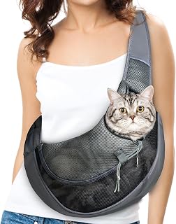 Cat Sling Carrie for Cats Under 11 lbs with Adjustable Strap