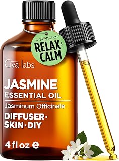 Gya Labs Jasmine Essential Oil - 4 Fl Oz - 100% Pure Jasmine Oil for Hair, Skin, Teeth and Gums, Diffuser, Aromatherapy & DIY Candle Making Scent