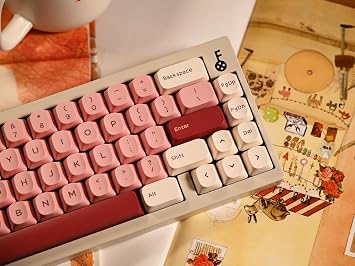 Double Shot PBT Keycaps 172 Keys Pink Cute Keycaps