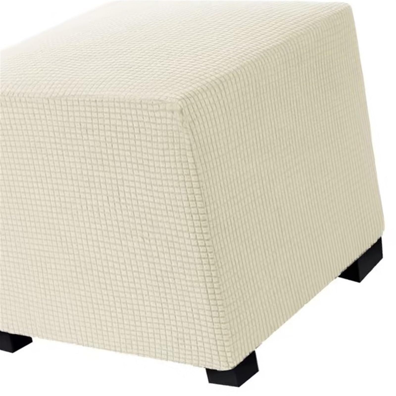 ILiemao Ottoman Covers Stretch Square Foot Stool Covers Stretch to Fit Square Storage Stool Ottoman Covers Footstool Protector for Living Room，Removable Washable(Color:Beige,Size:55x55 cm 21x21 in)