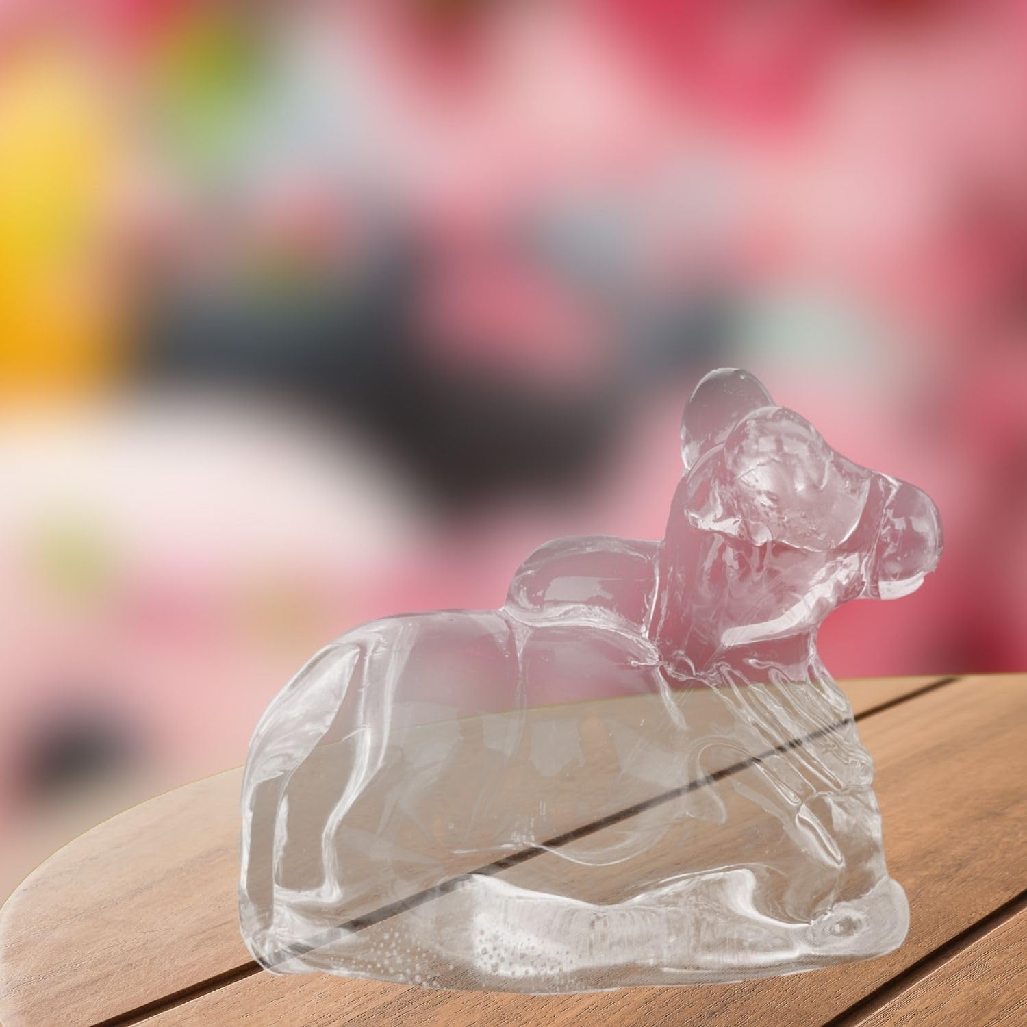 Salvus App Solutions Sphatik Nandi Idol Statue,Natural Quartz Crystal/Sphatik Nandi for Pooja, Home-Office Decor & Car Dashboard (2x1.8 Inch)