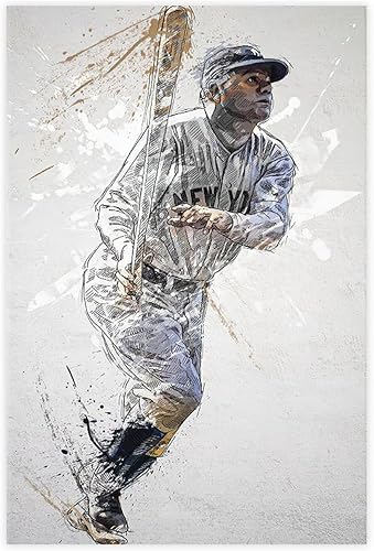 LVTFCO Póster de Babe Ruth para niños, para dormitorio, béisbol, deportes, citas, papel firmado, arte de pared, estilo sin marco, 16 x 24 pulgadas