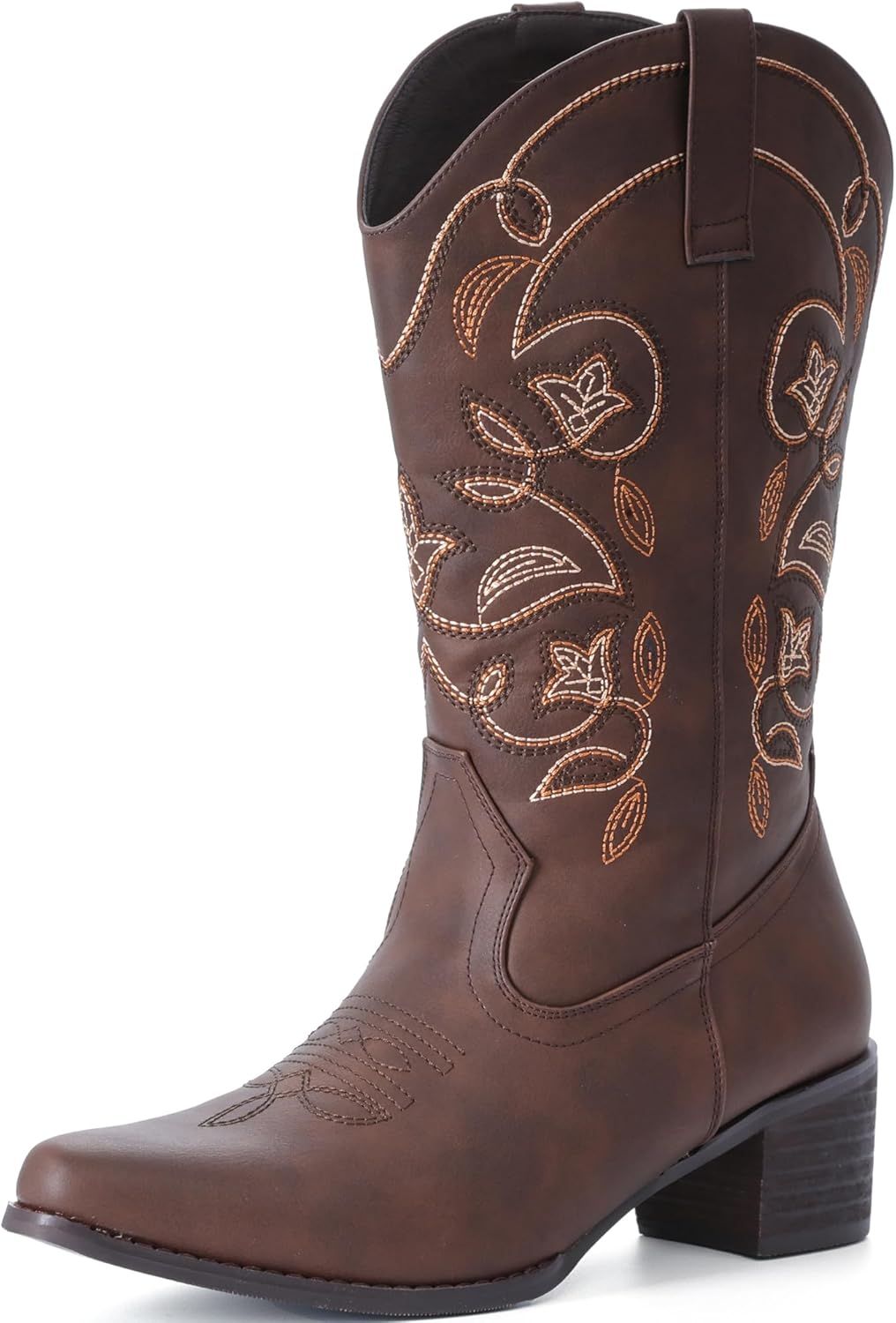 IXU Cowboy Boots For Women Wide Calf Pointy Toe Cowgirl Mid Calf... - Picture 37 of 55