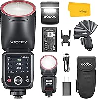 Vista 12 de Godox V100 C V100-C Flash para Canon, 100Ws TTL Canon Speedlite HSS 1/8000S, Control de Pantalla Táctil, 400 Flashes de Potencia Completa, Batería