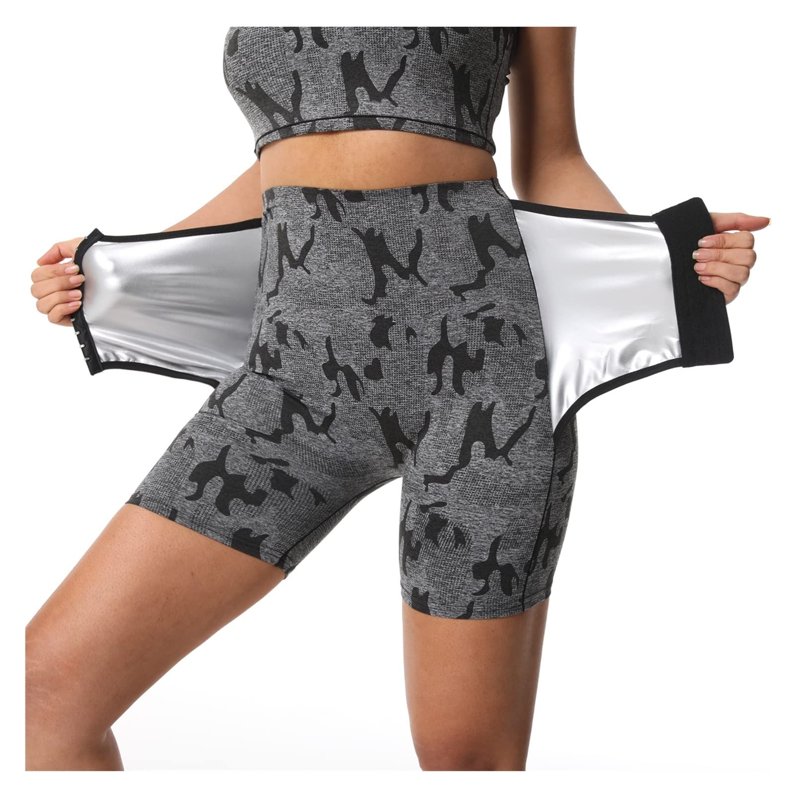 EKSED Pantalones moldeadores para Mujer, Entrenador de Cintura, Traje de Sauna, Pantalones Cortos moldeadores de Sudor con Control de Barriga