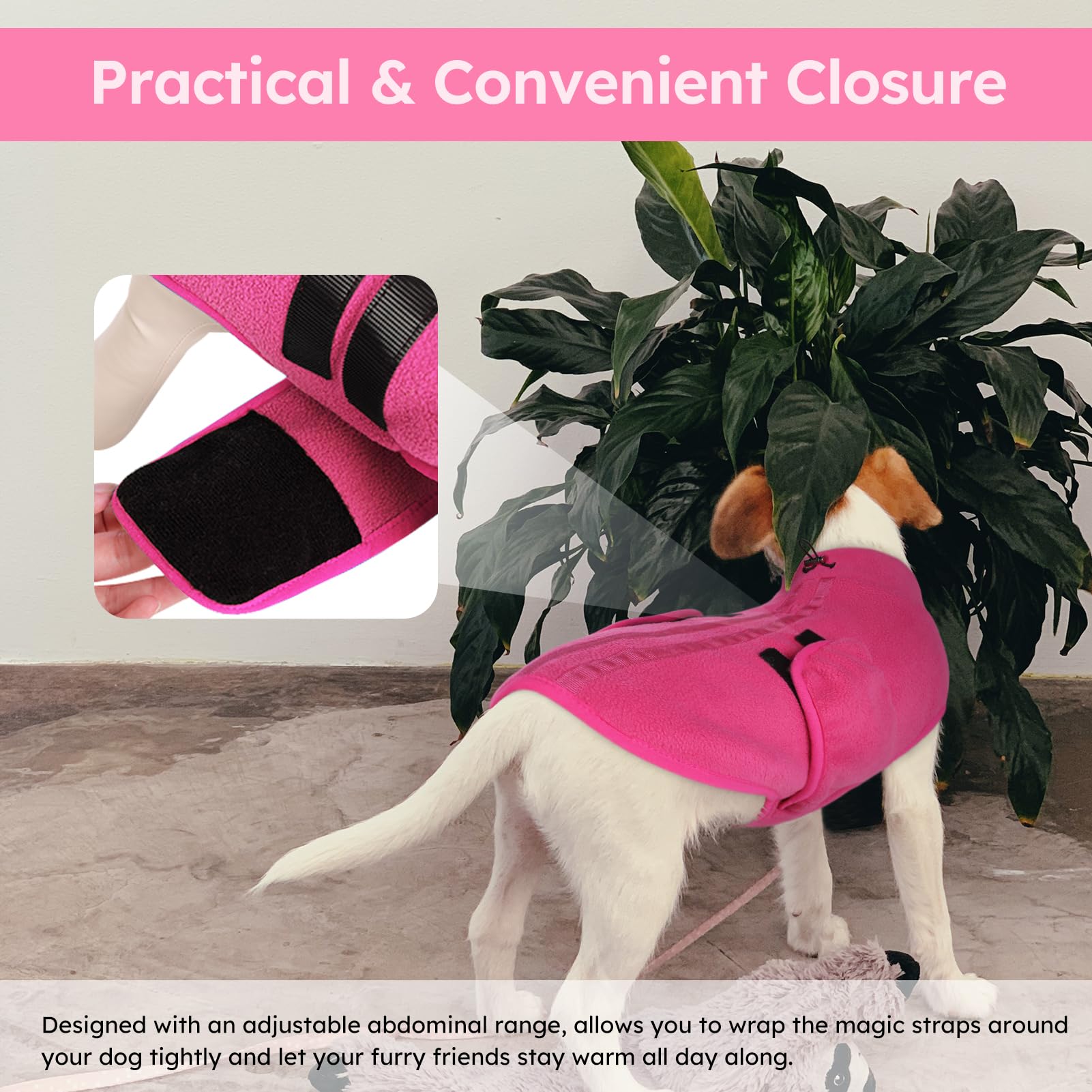 Queenmore Dog Fleece Jumper Cosy Dog Vest Fleece Dog Coat Pullover Dog Jacket With Leash Hole - Image 4