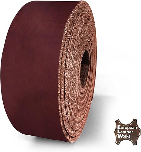 Miniatura 8 de ELW 9-10 oz (0.142-0.157 in) Latigo Cinturón de cuero Grado Correas y tiras  Tamaño 1.25"x72" (3.2x183cm)  Borgoña  Cuero de vaca de grano completo,