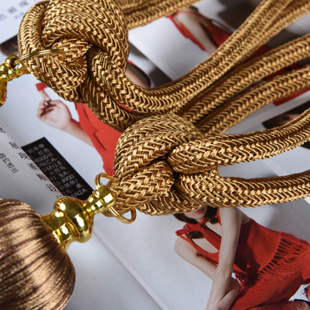 1 paire d'embrasses de rideaux à pompons uniques en forme de citrouille à suspendre (doré)
