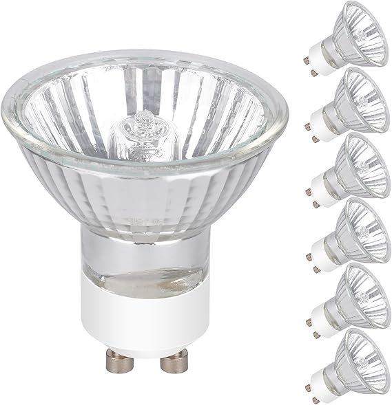 XBOCMY GU10 Halogen Light Bulbs, 6 Pack 120V 50W MR16 GU10 MR16 Track