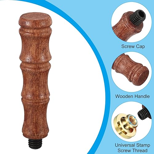 Miniatura 3 de PATIKIL Mango de sello de cera solamente, mango de madera de repuesto para sello de invitación de boda, tarjeta de invitación de boda, sobre estilo