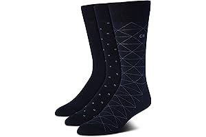 Men's Dress Socks - Navy Crew, Breathable Cotton Soft Comfort (3 Pack)