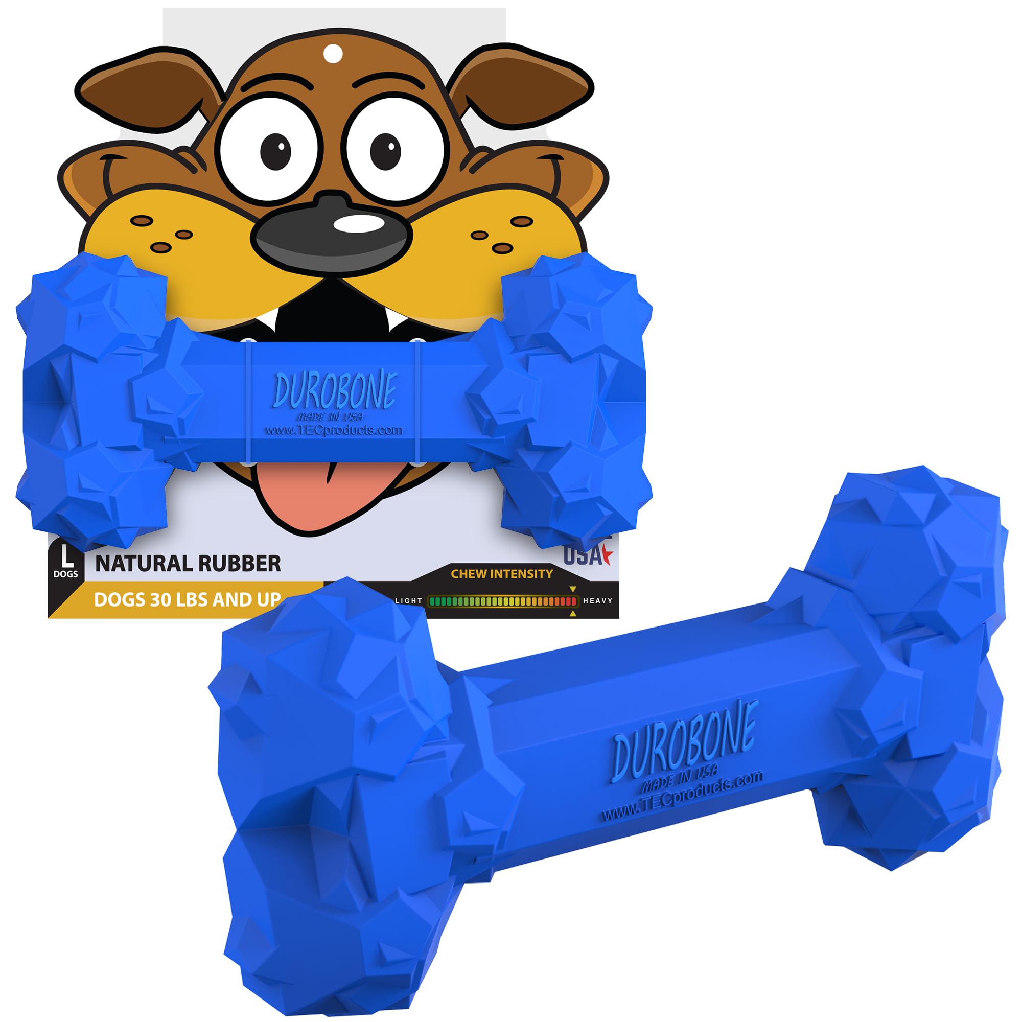 PawMerica Tuff Durobone – Dog Bone Chew Toy for Aggressive Power Chewers – Catch & Fetch, Long-Lasting Fun, Promotes Healthy Teeth – Durable &