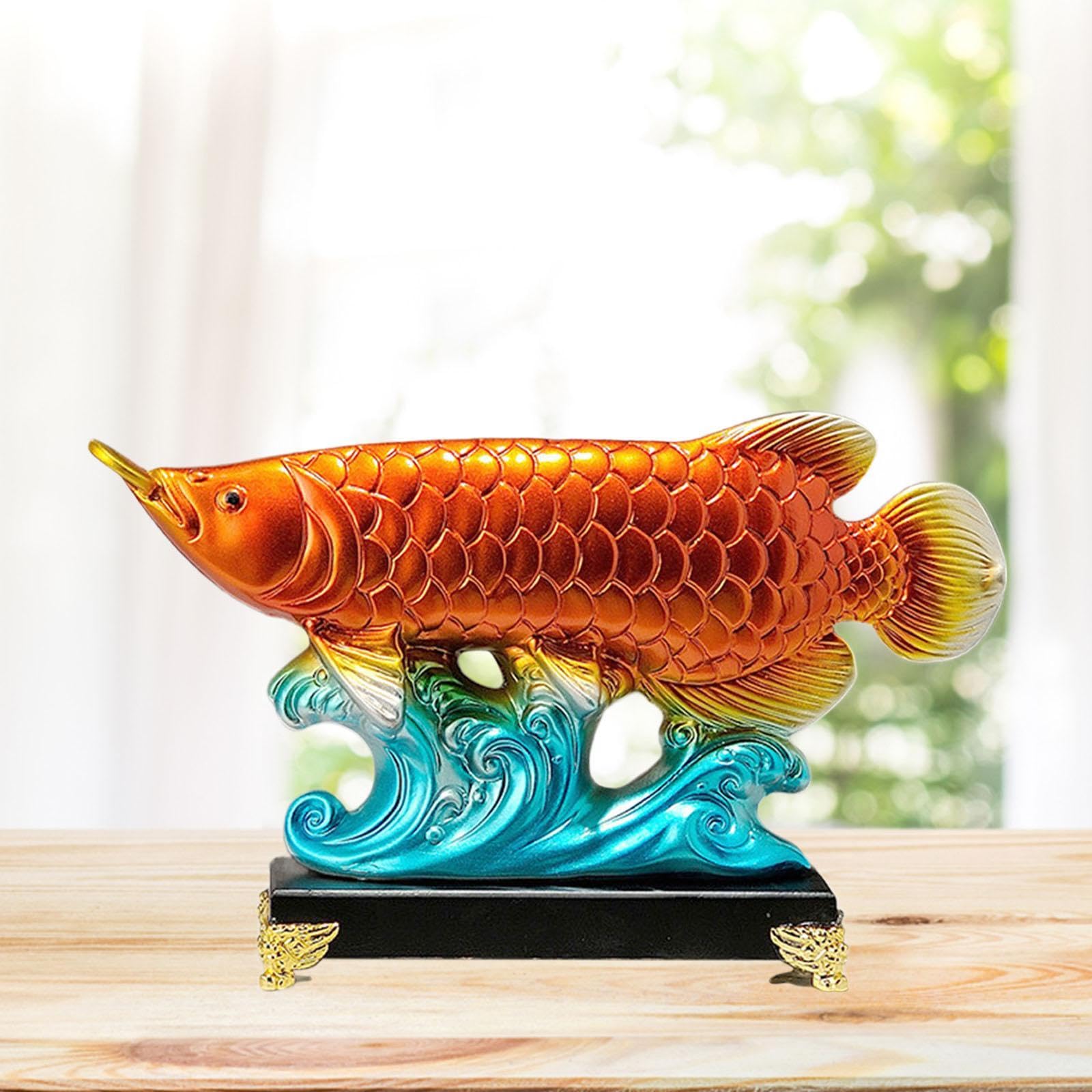 Amazon.co.jp: Toysmith 中国風水魚像鯉彫刻、幸運樹脂センター