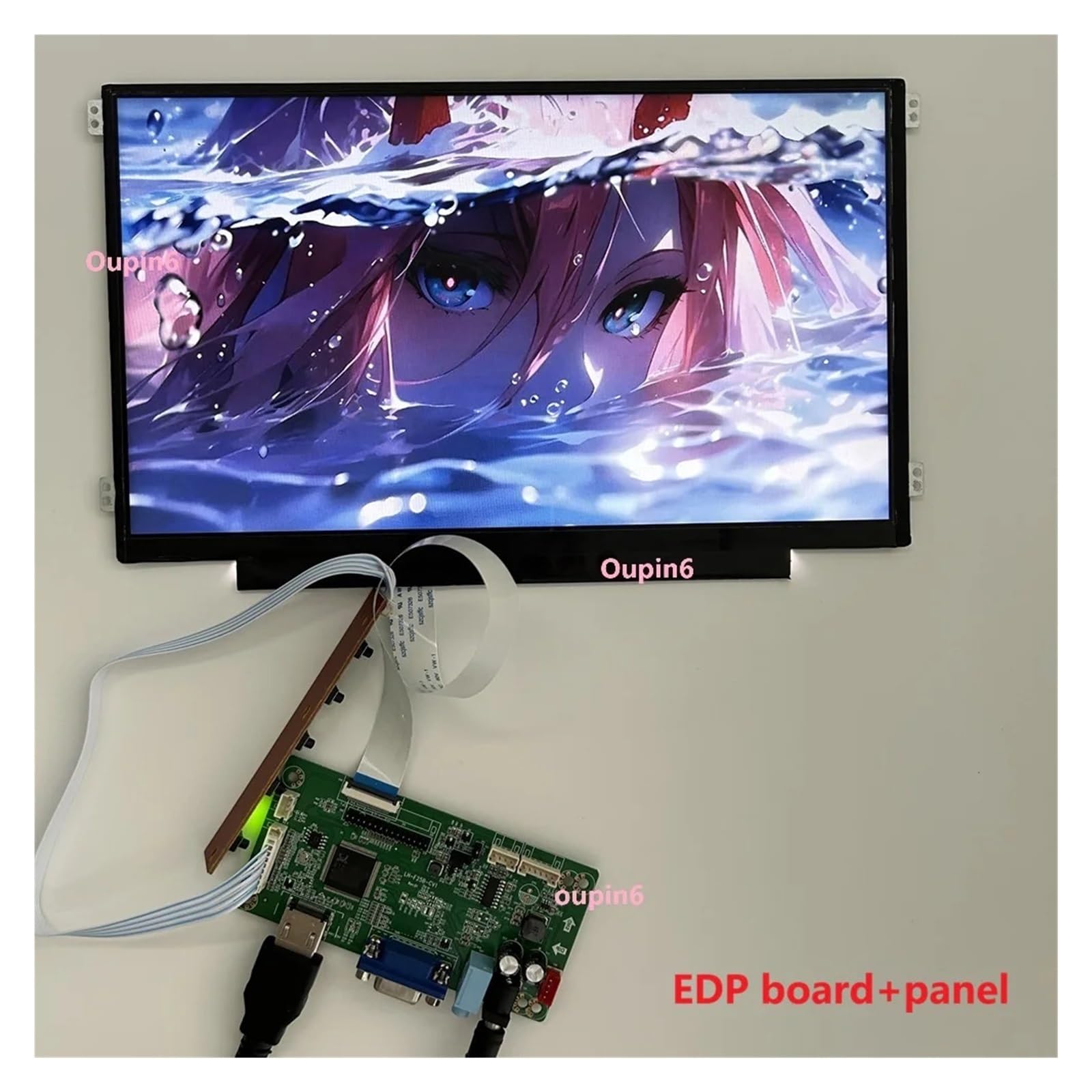 Kit Scheda Controller LCD EDP, VGA Type-C USB Mini HDMI, Pannello LED IPS Da 11,6 Pollici 1366 × 768 For Display, PC, Laptop, Console Di Gioco E Compatibile For Raspberry Pi(EDP board with panel)