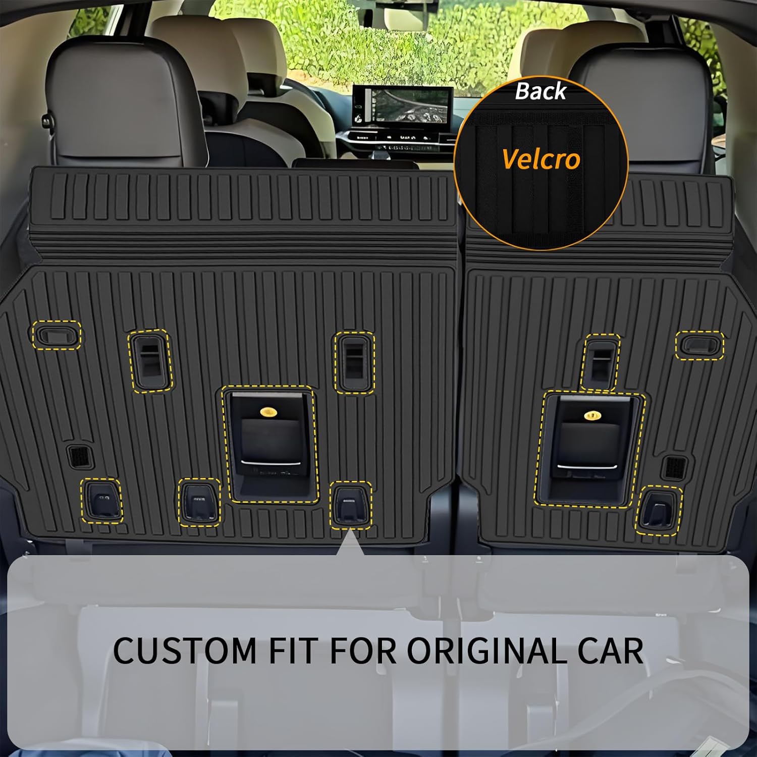 cargo mat compatible with toyota sienna 2021-2025 2026 7&8 seat trunk mat & backrest liner tpe cargo liner 3rd row back seat cover replacement for 2021-2026 toyota sienna accessories