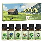 Soulorigin Nature Fragrance Oils Set, Essential Oil Gift Set for Diffuser, Natural Scent Diffuser Oil for Candle Making-Fresh Cut Grass, Mountain Air, Bamboo, Ocean Breeze, Fresh Lotus Leaf, White Tea