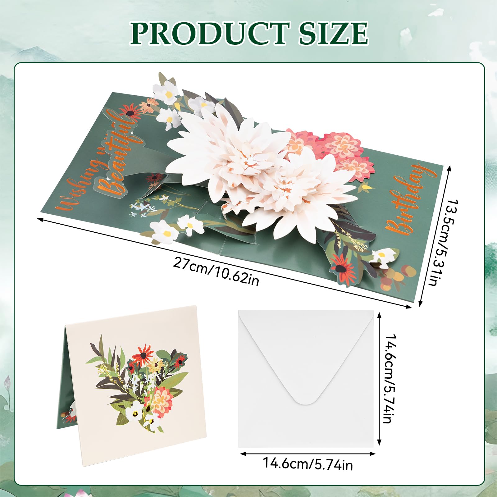Birthday Flowers, Flower Card, Birthday Card, Pop Up Card, 3D Card, Card For Her, Card For Wife, Card For Mom - View #7