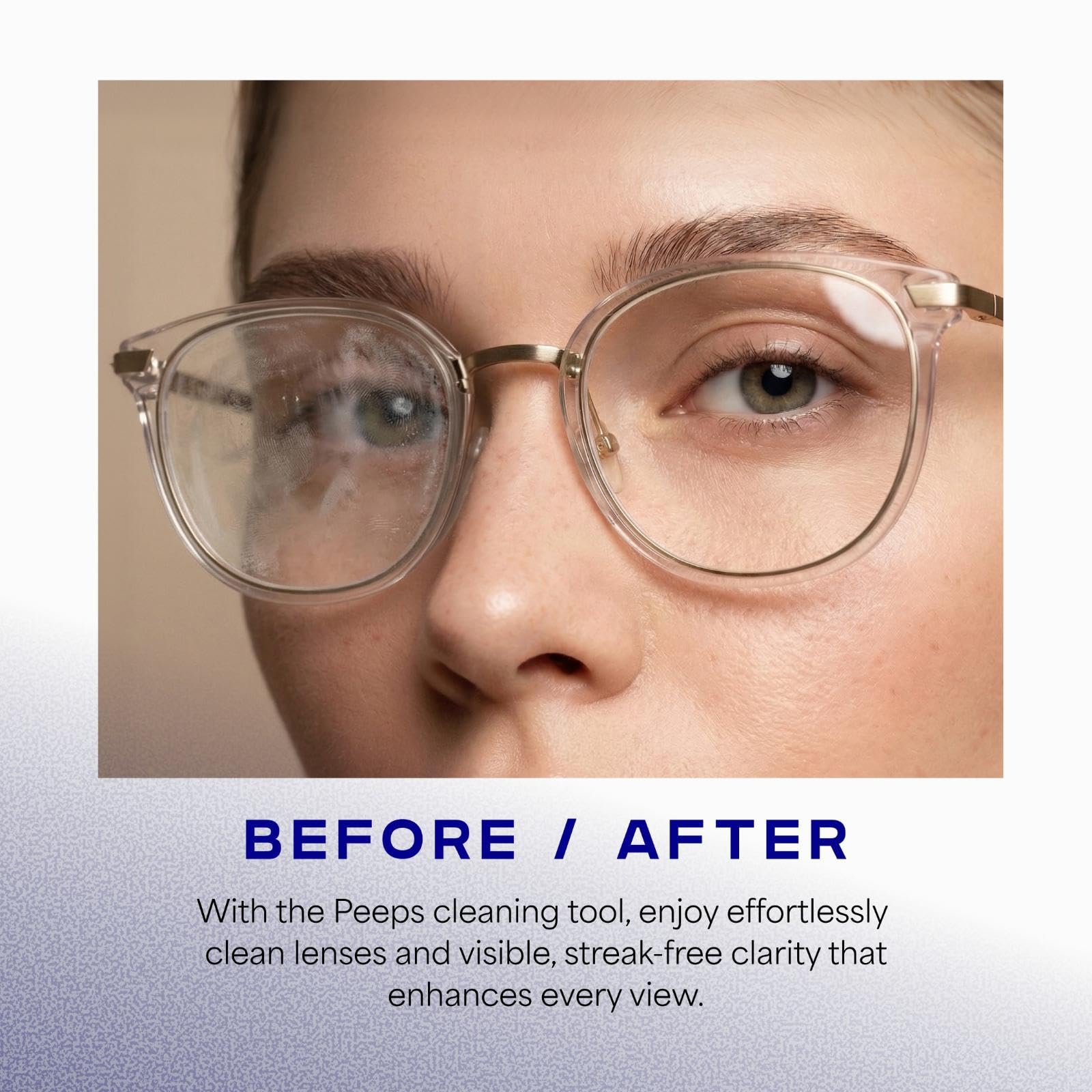 Peeps Glasses Cleaner - for Eyeglasses Reading Glasses and More - Lens Cleaner with Carbon Microfiber Tech-Gold-1 Count Pack of 1 | With Brush Portable & Reusable Safe & Effective Carbon Micr product thumbnail 6