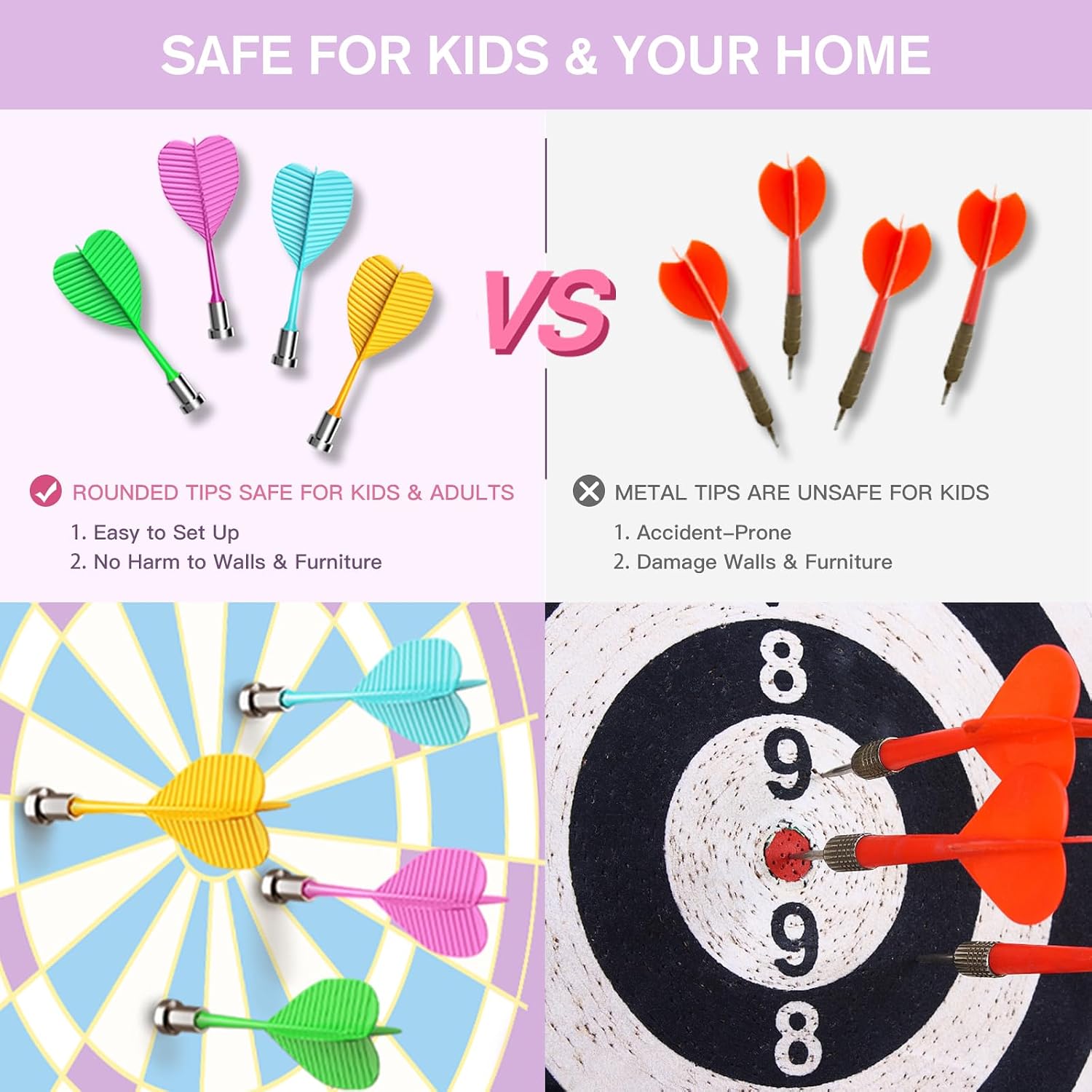 Gitus Pink Magnetic Dart Board Game for Teen Girls, 12 Soft Darts Kids Dart Set, Girls Room Wall Decor, Trendy Gift Ideas for 8-16 Year Old Teenage Girls, Safe Indoor Bedroom Play Toy image 4