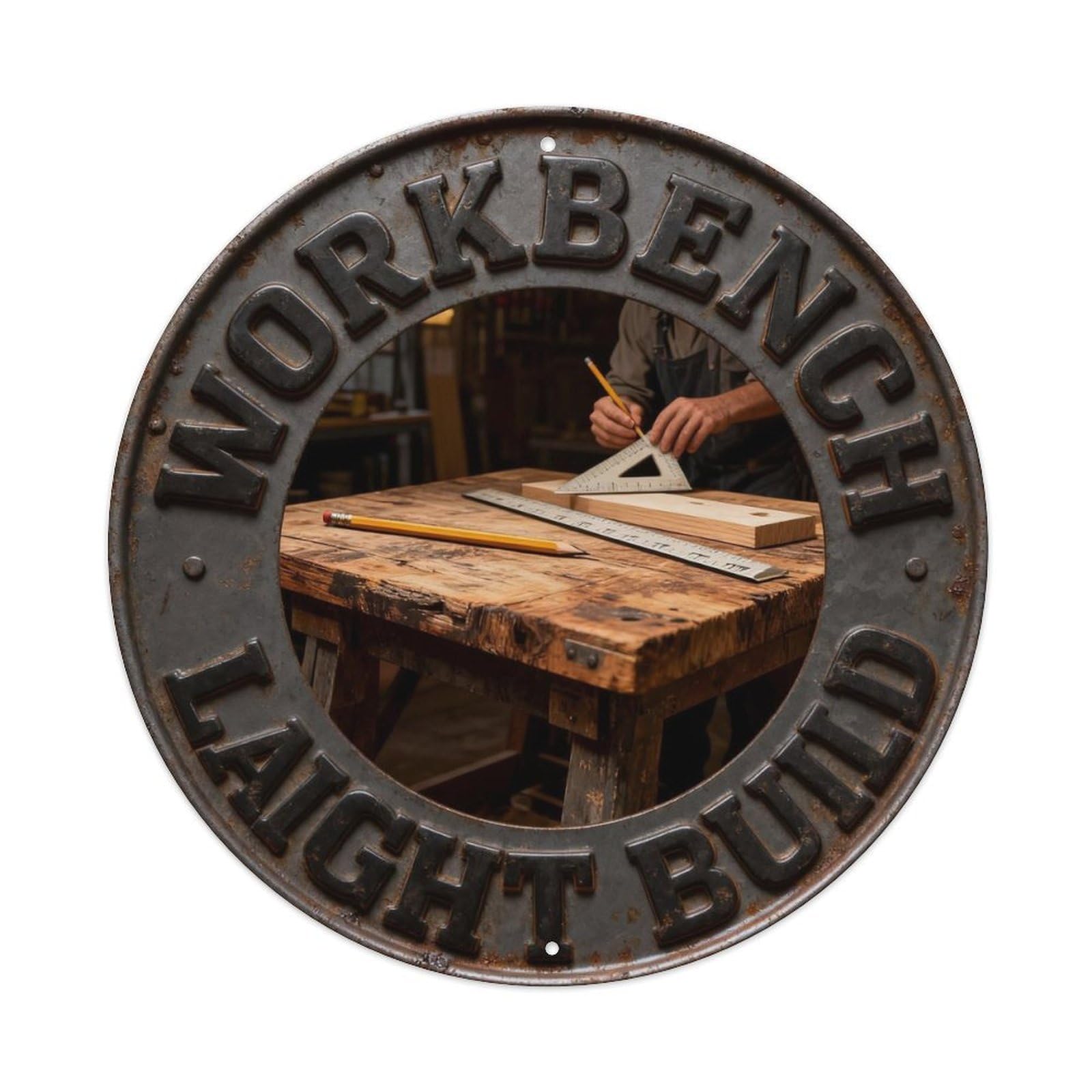 Workbench Late Night Build Metal Tin Sign Plaque