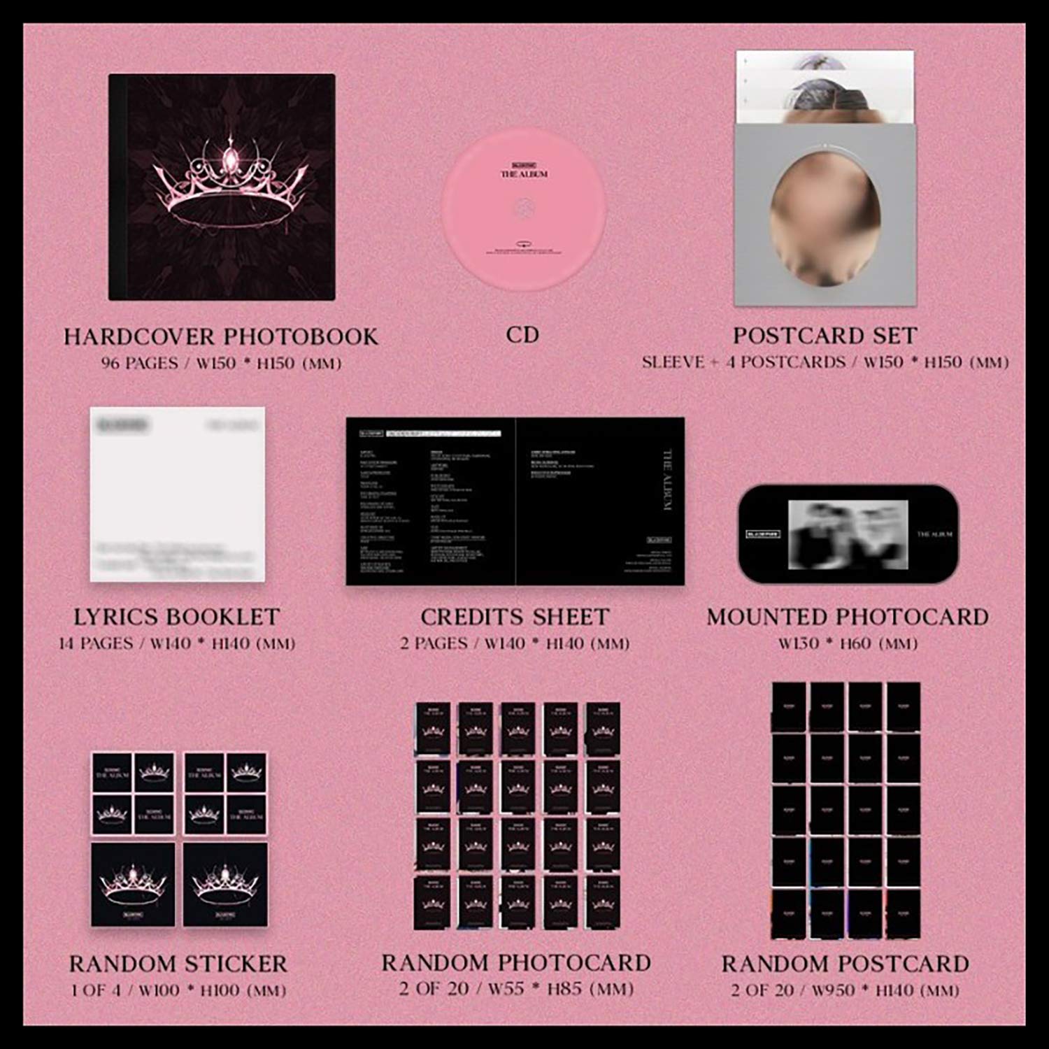 BLACKPINK 1st Full Album THE ALBUM VERSION 2 CD + Photobook + Photocards + Postcards + Sticker Set